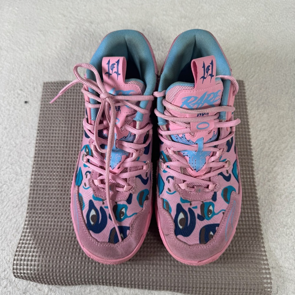 Puma MB.03 KidSuper LaMelo Ball Shoes 6.5 Pink Blue Good 379329-01 Basketball